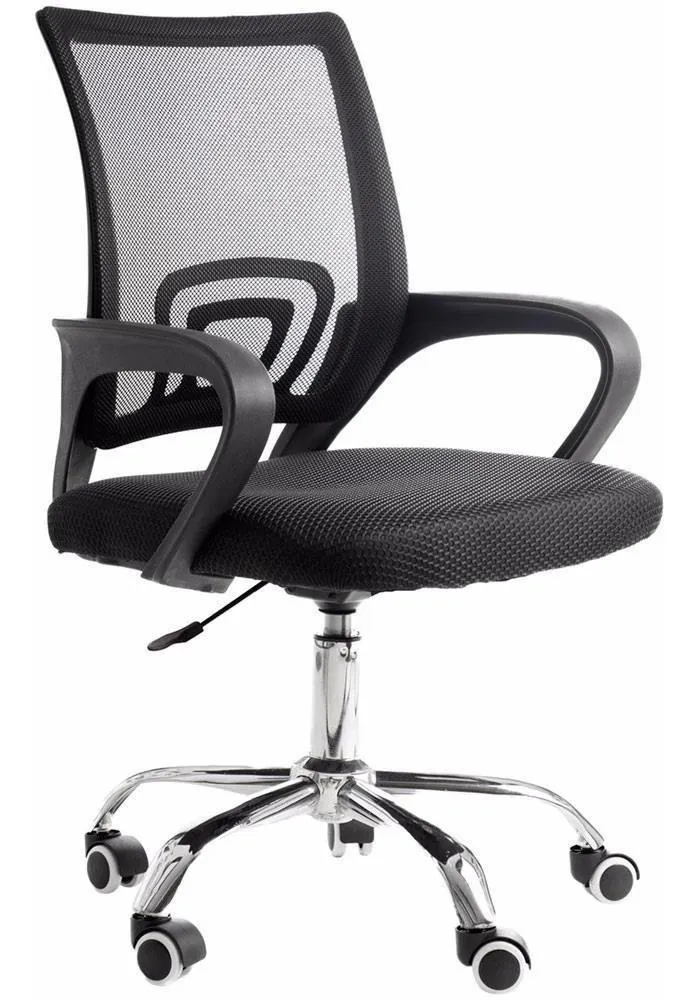 Cadeira de Escritório Secretária Base Cromada com Rodinha Fortt Lisboa