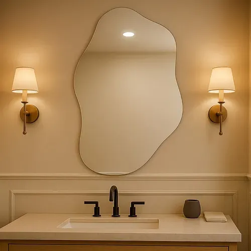 Espelho Vildrex Pisa 70x50cm Design Moderno Lapidado Luxo